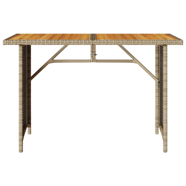 Gartentisch Beige Holzplatte 110x68 cm