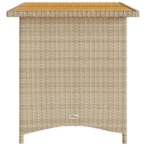 Gartentisch Beige Holzplatte 110x68 cm