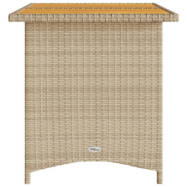 Gartentisch Beige Holzplatte 110x68 cm