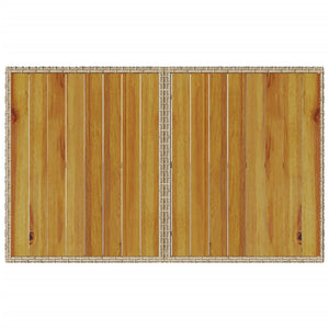 Gartentisch Beige Holzplatte 110x68 cm