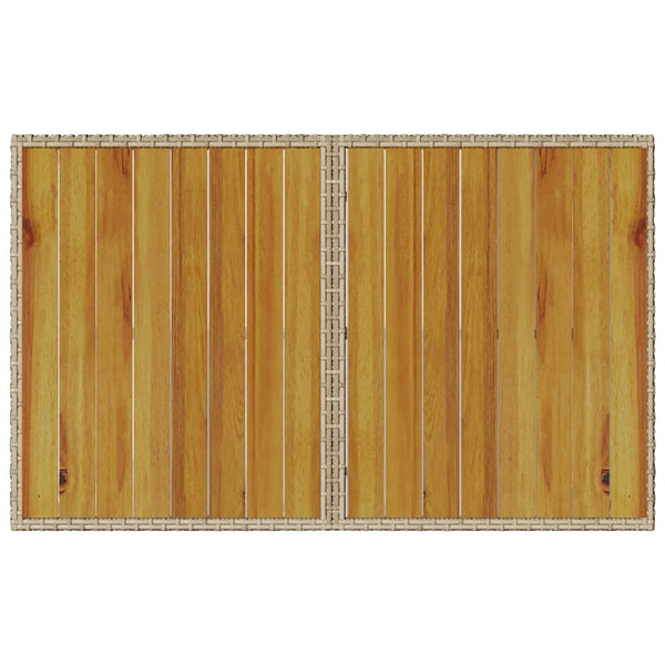Gartentisch Beige Holzplatte 110x68 cm