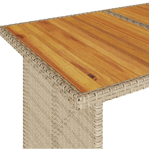 Gartentisch Beige Holzplatte 110x68 cm