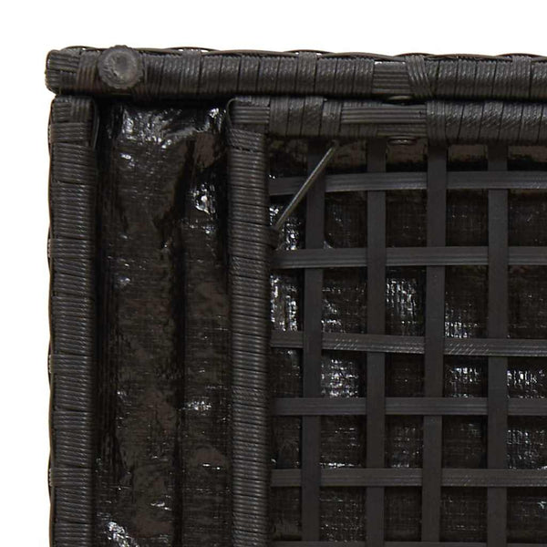 Schwarze Kissenbox mit Stauraum, 50cm Poly Rattan