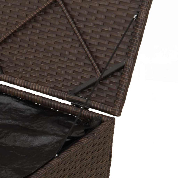 Poly Rattan Kissenbox Braun 50x50x50cm