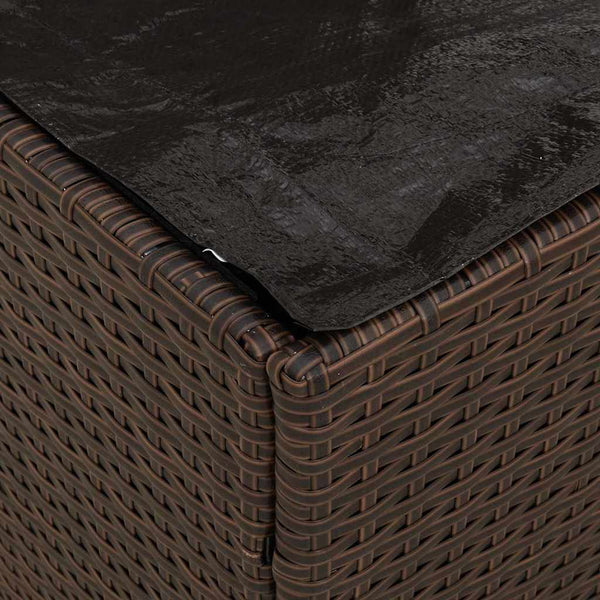 Poly Rattan Kissenbox Braun 50x50x50cm