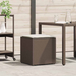 Poly Rattan Kissenbox Braun 50x50x50cm