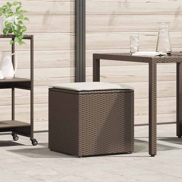 Poly Rattan Kissenbox Braun 50x50x50cm