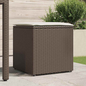 Poly Rattan Kissenbox Braun 50x50x50cm