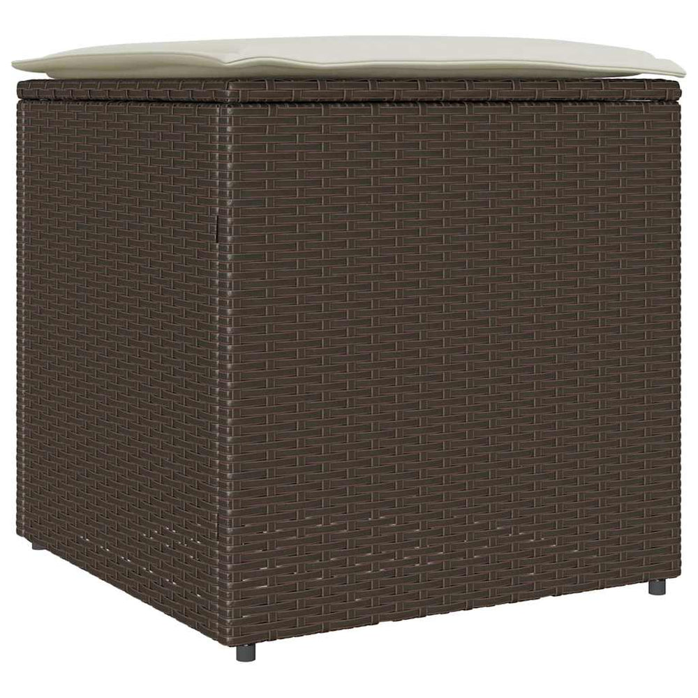 Poly Rattan Kissenbox Braun 50x50x50cm