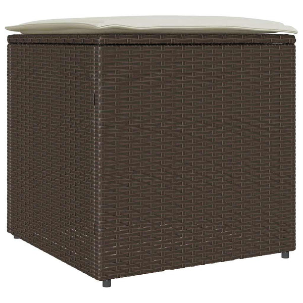 Poly Rattan Kissenbox Braun 50x50x50cm
