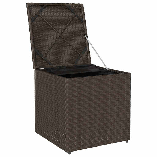 Poly Rattan Kissenbox Braun 50x50x50cm