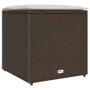 Poly Rattan Kissenbox Braun 50x50x50cm