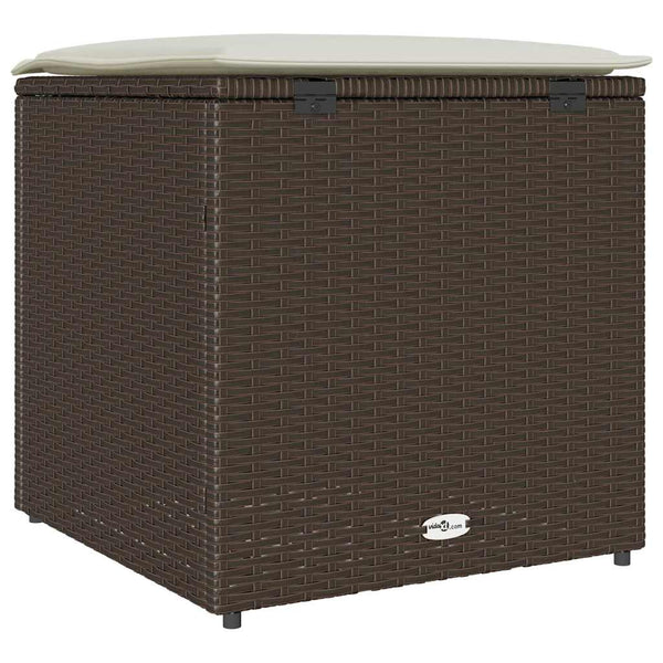 Poly Rattan Kissenbox Braun 50x50x50cm