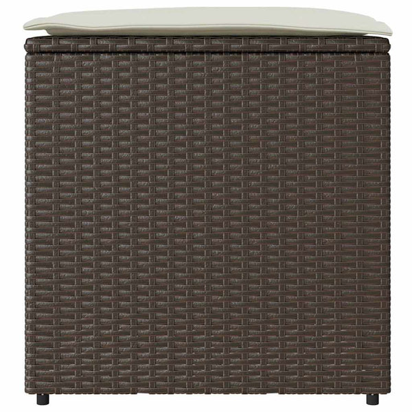 Poly Rattan Kissenbox Braun 50x50x50cm