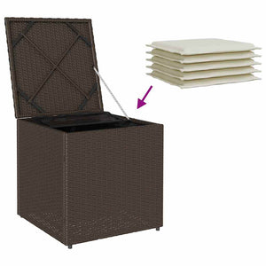 Poly Rattan Kissenbox Braun 50x50x50cm
