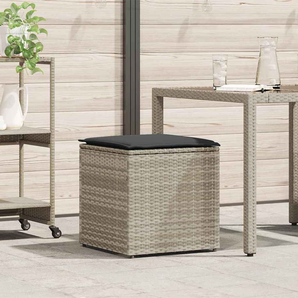 Hellgraue Kissenbox mit Stauraum