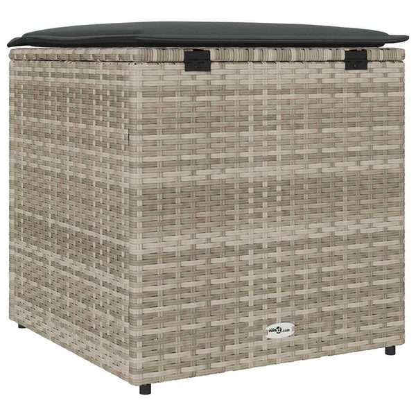 Hellgraue Kissenbox mit Stauraum