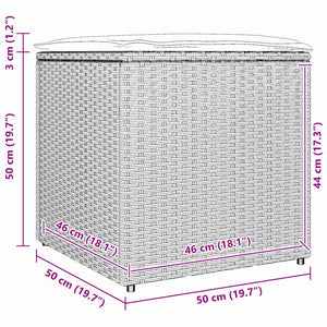 Hellgraue Kissenbox mit Stauraum