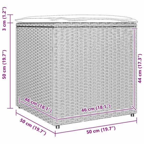 Hellgraue Kissenbox mit Stauraum