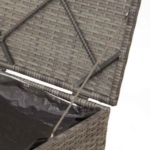Poly Rattan Kissenbox Grau 50x50x50cm
