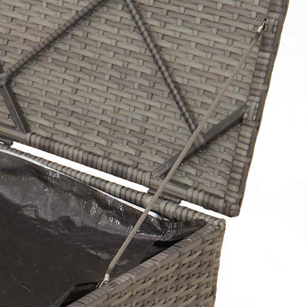 Poly Rattan Kissenbox Grau 50x50x50cm