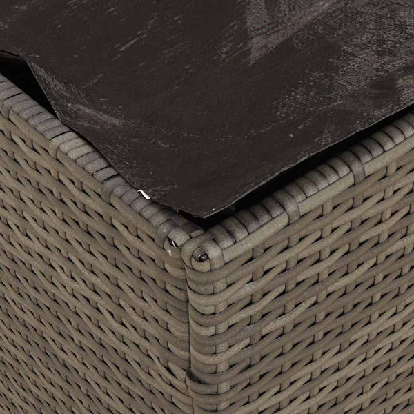 Poly Rattan Kissenbox Grau 50x50x50cm