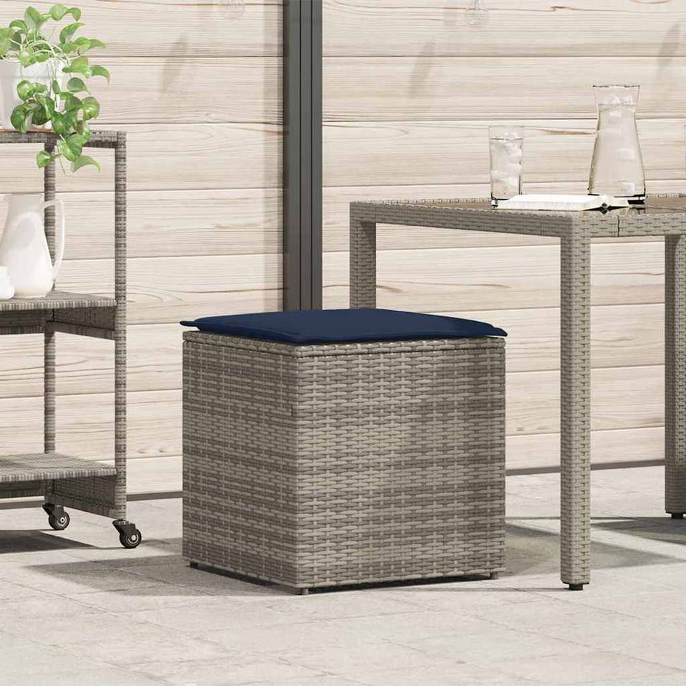 Poly Rattan Kissenbox Grau 50x50x50cm