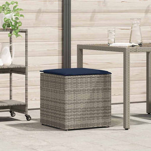 Poly Rattan Kissenbox Grau 50x50x50cm