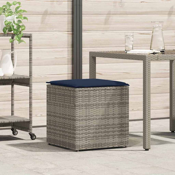 Poly Rattan Kissenbox Grau 50x50x50cm