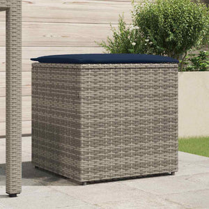 Poly Rattan Kissenbox Grau 50x50x50cm