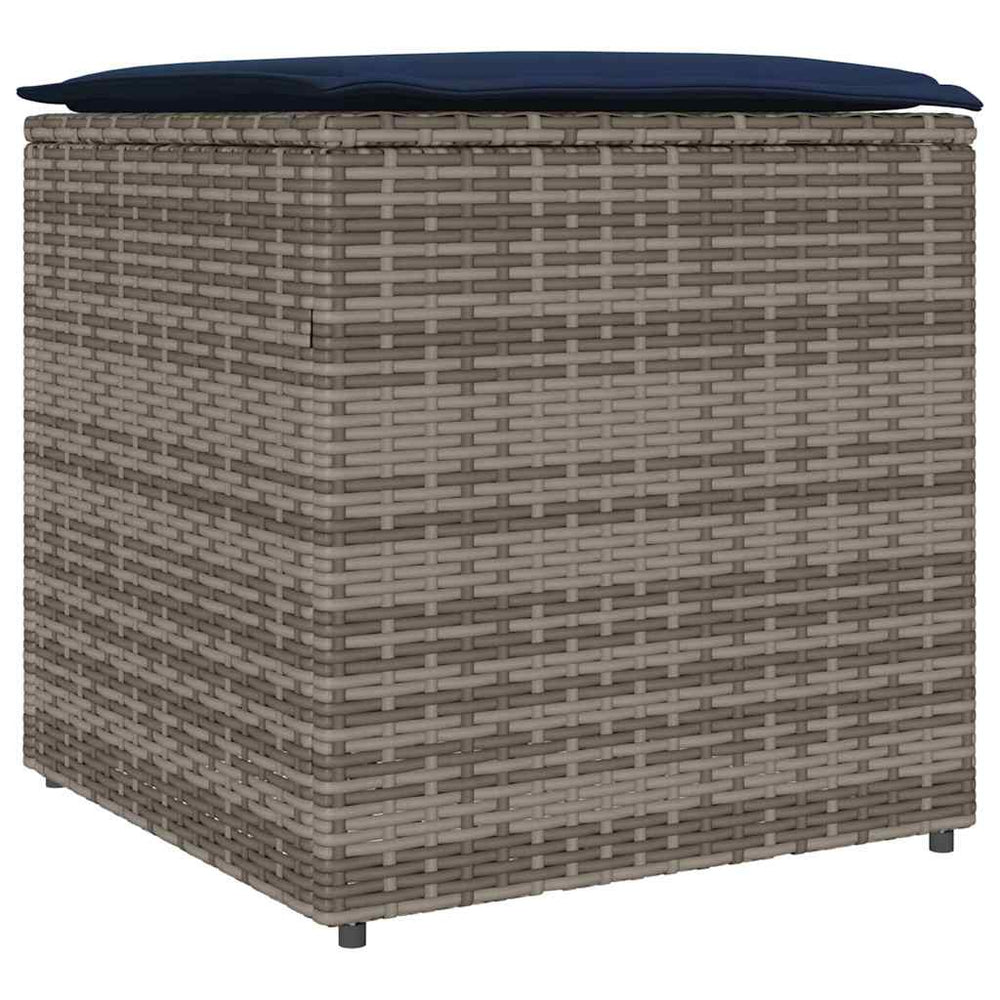 Poly Rattan Kissenbox Grau 50x50x50cm