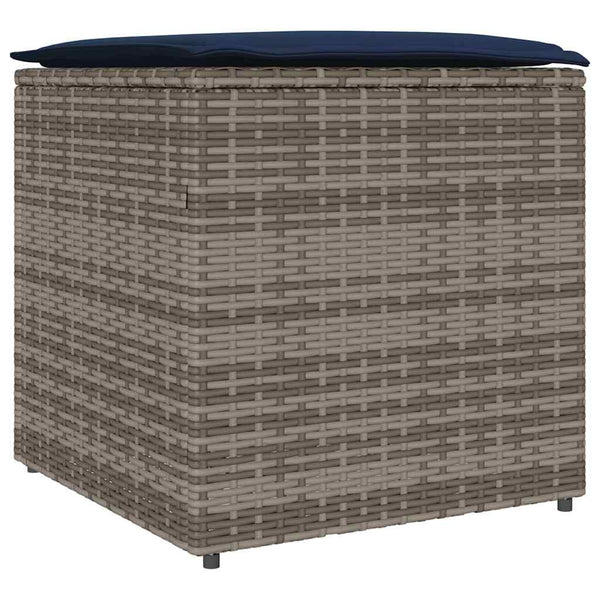 Poly Rattan Kissenbox Grau 50x50x50cm