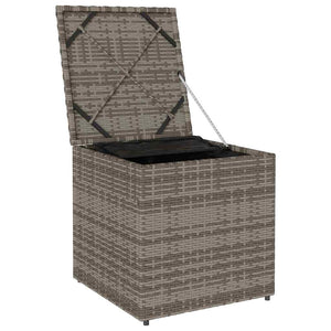 Poly Rattan Kissenbox Grau 50x50x50cm