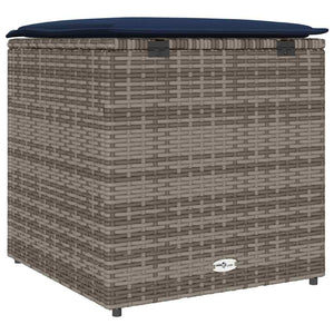 Poly Rattan Kissenbox Grau 50x50x50cm