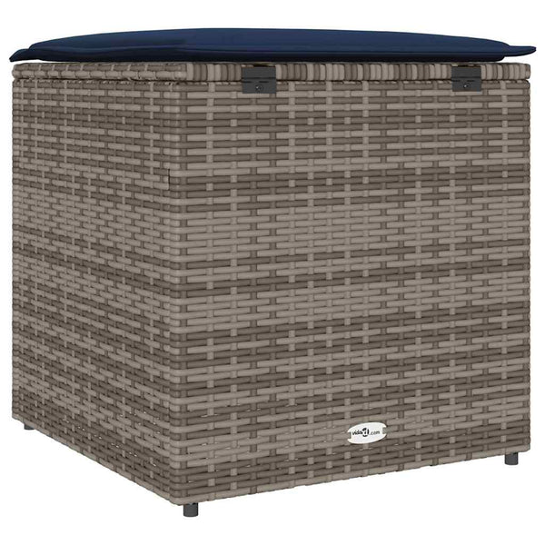 Poly Rattan Kissenbox Grau 50x50x50cm