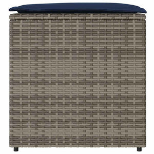 Poly Rattan Kissenbox Grau 50x50x50cm