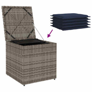 Poly Rattan Kissenbox Grau 50x50x50cm