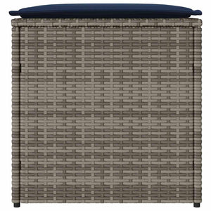 Poly Rattan Kissenbox Grau 50x50x50cm