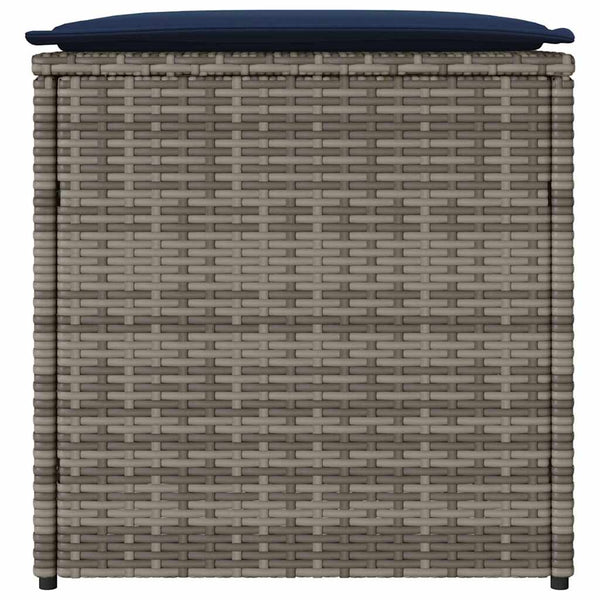 Poly Rattan Kissenbox Grau 50x50x50cm