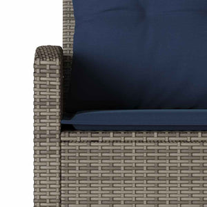 L-förmiges graues Polyrattan Sofa mit Kissen