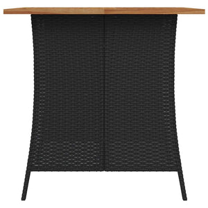 5-tlg. Garten-Essgruppe mit Kissen Schwarz Poly Rattan