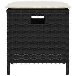 5-tlg. Garten-Essgruppe mit Kissen Schwarz Poly Rattan