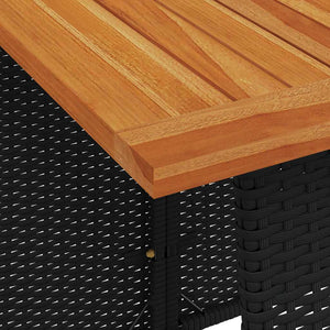 5-tlg. Garten-Essgruppe mit Kissen Schwarz Poly Rattan