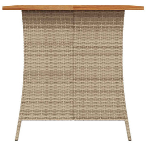 5-tlg. Garten-Essgruppe mit Kissen Beige Poly Rattan