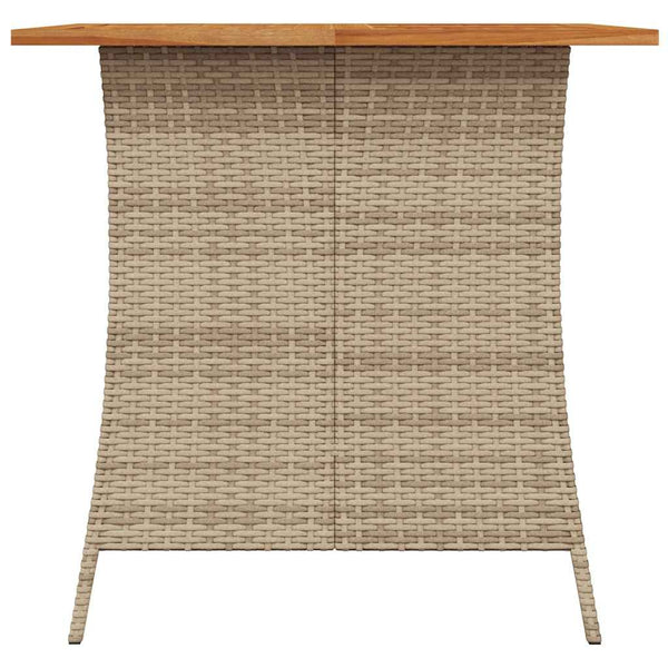 5-tlg. Garten-Essgruppe mit Kissen Beige Poly Rattan