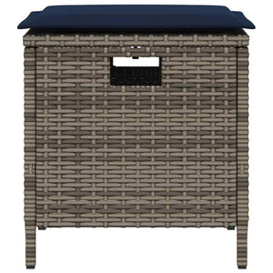 5-tlg. Garten-Essgruppe mit Kissen Grau Poly Rattan