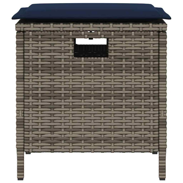5-tlg. Garten-Essgruppe mit Kissen Grau Poly Rattan