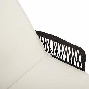 Poly Rattan Sonnenliege Schwarz/Cremeweiß