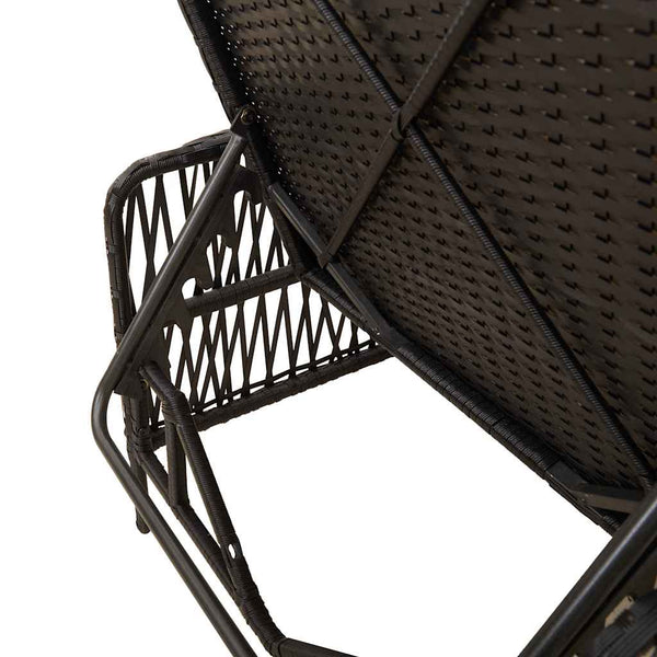 Poly Rattan Sonnenliege Schwarz/Cremeweiß