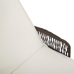 Poly-Rattan Sonnenliege Braun Creme